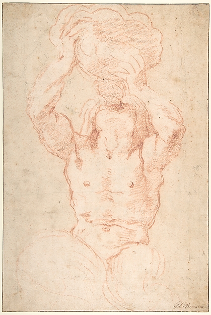 Study for a Triton (recto); Anatomical Studies ? (verso) — Gian Lorenzo Bernini