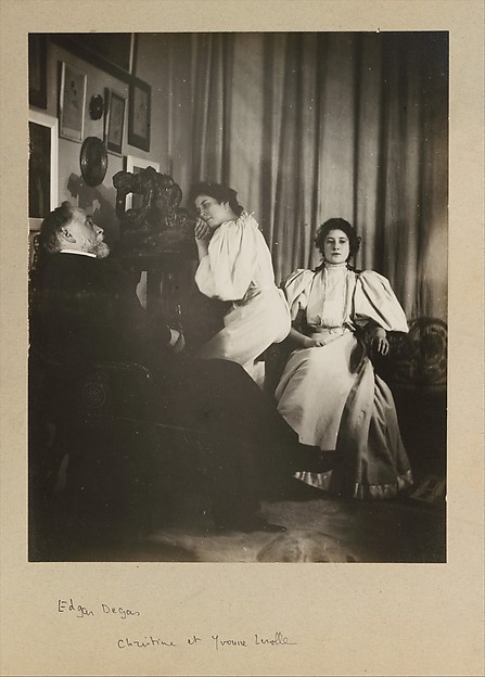 [Self-Portrait with Christine and Yvonne Lerolle] — Edgar Degas