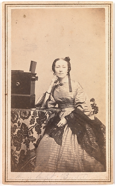 [Young Woman with Beckers Tabletop Stereoscope] — Porter Photograph Parlors