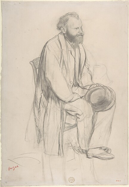 Édouard Manet, Seated, Holding His Hat — Edgar Degas