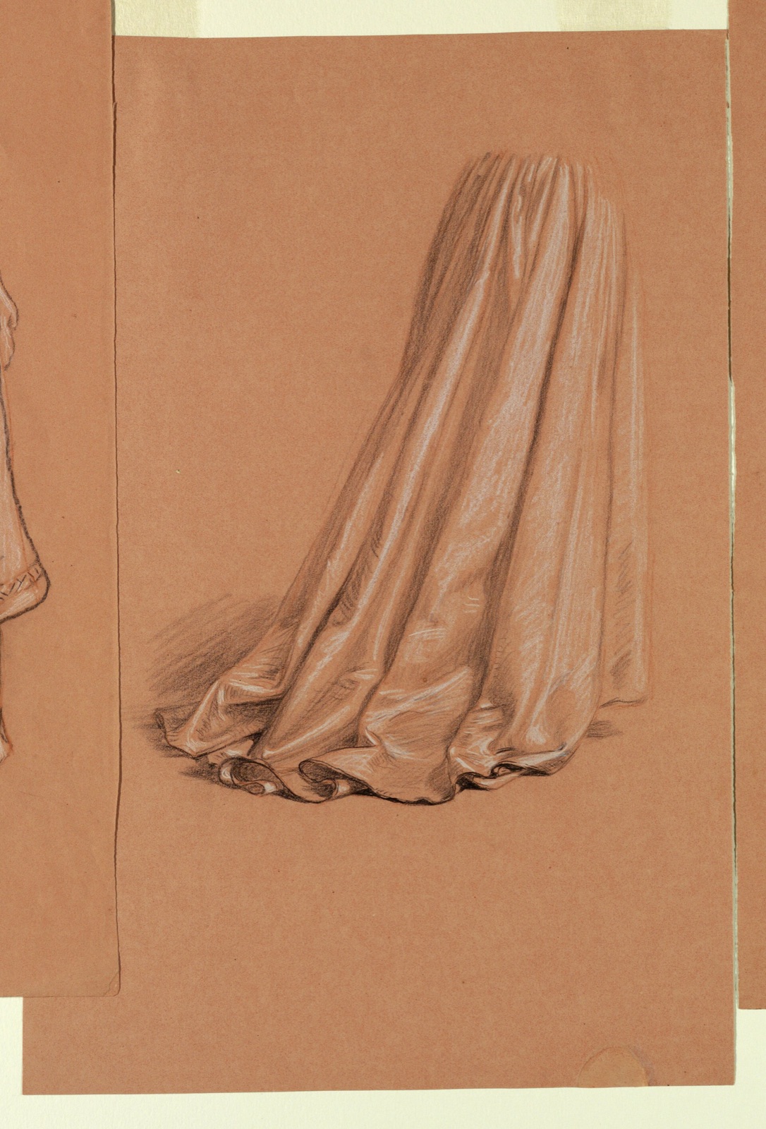 Drawing, drapery (study for oil painting, "Wedding Procession"), ca. 1872 (CH 18404455) — Elihu Vedder