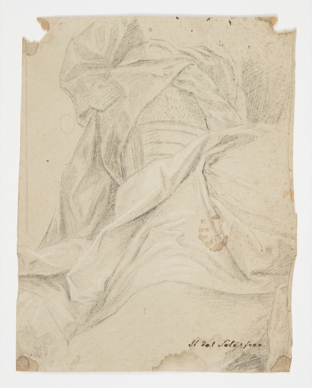 Drawing, Study of Drapery, 1675 (CH 18109903) — Unknown artist