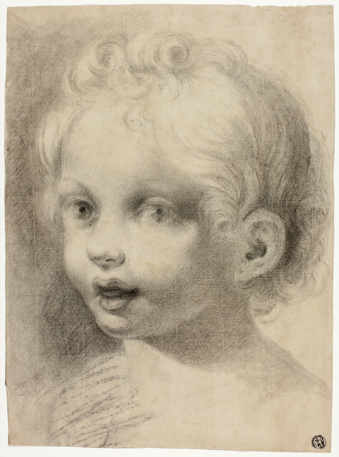Child's Head (Recto) Nude Male Figure (Verso) — After Antonio Allegri, called Correggio