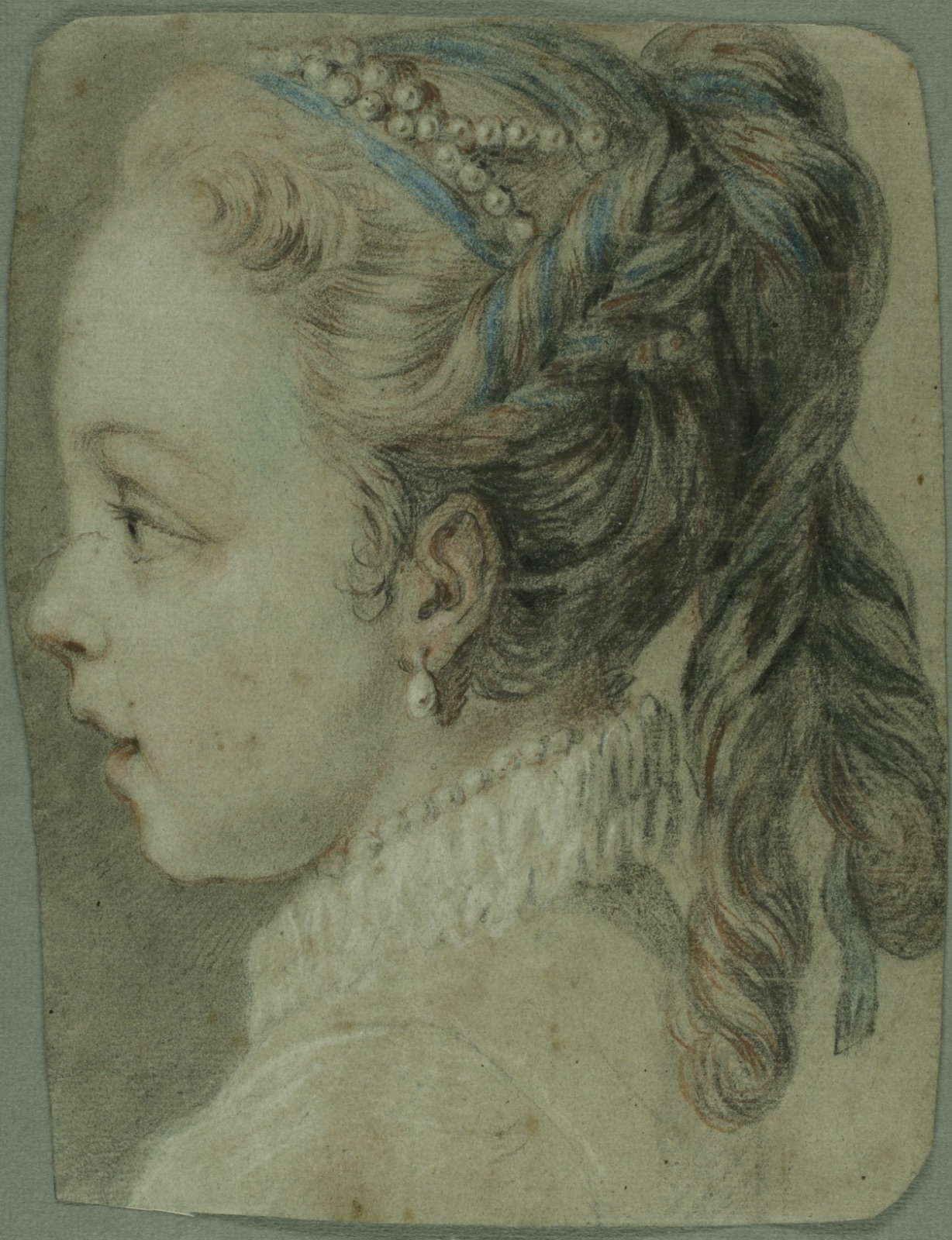 Study: Head of a Young Girl Facing to the Left — Carle van Loo