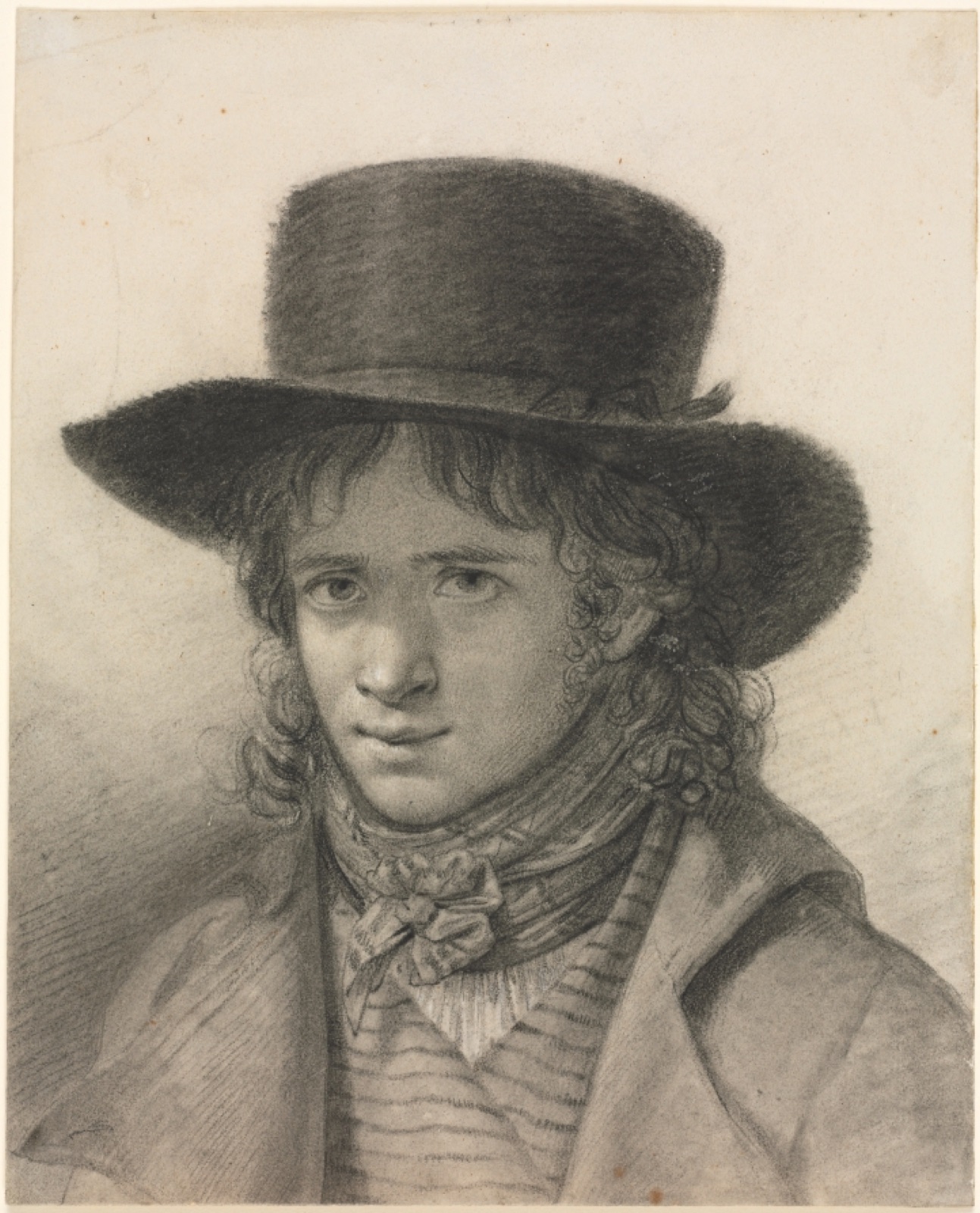 Self-Portrait in a Hat — Anne-Louis Girodet de Roucy-Trioson