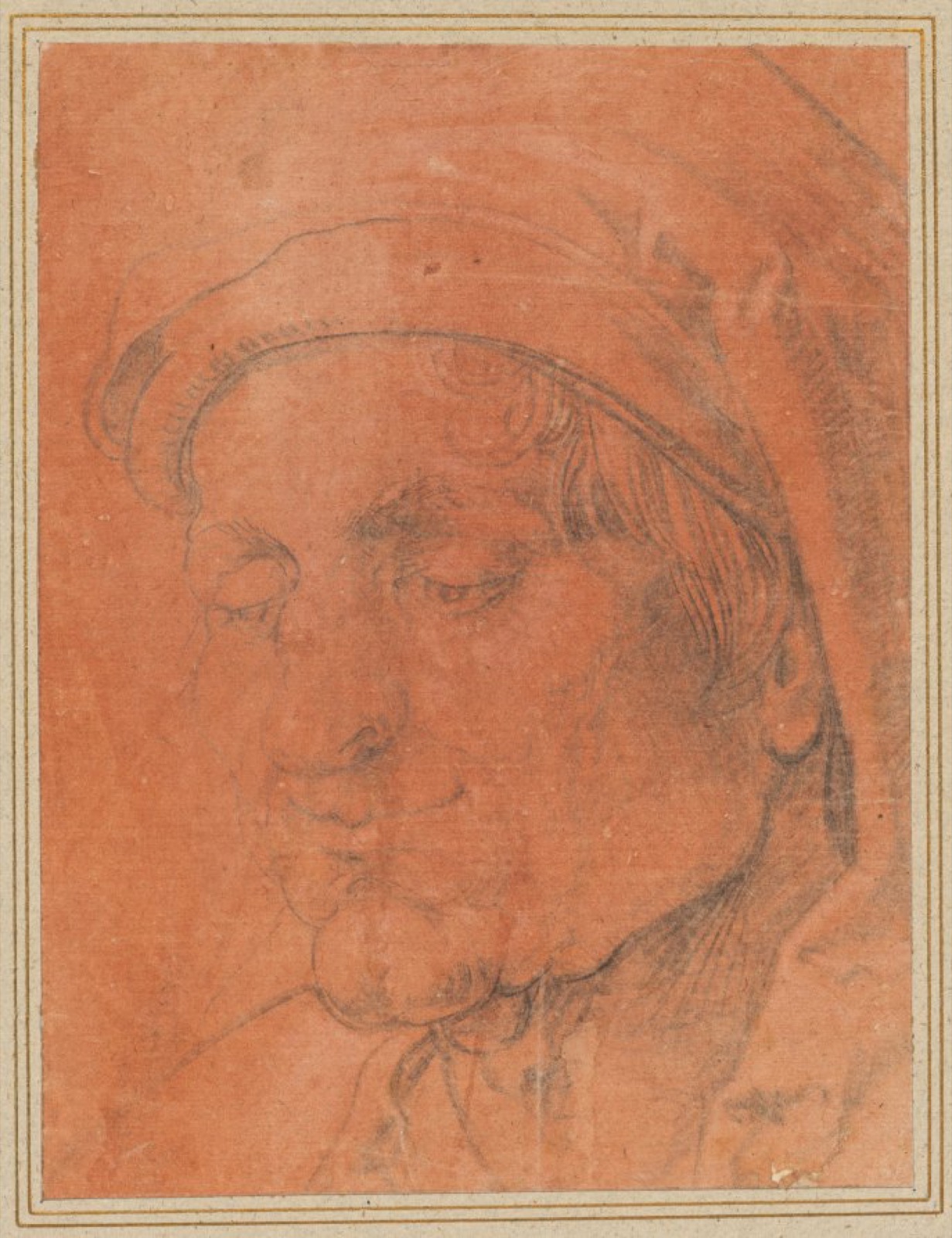 Head of a Man in a Cap — Unknown artist