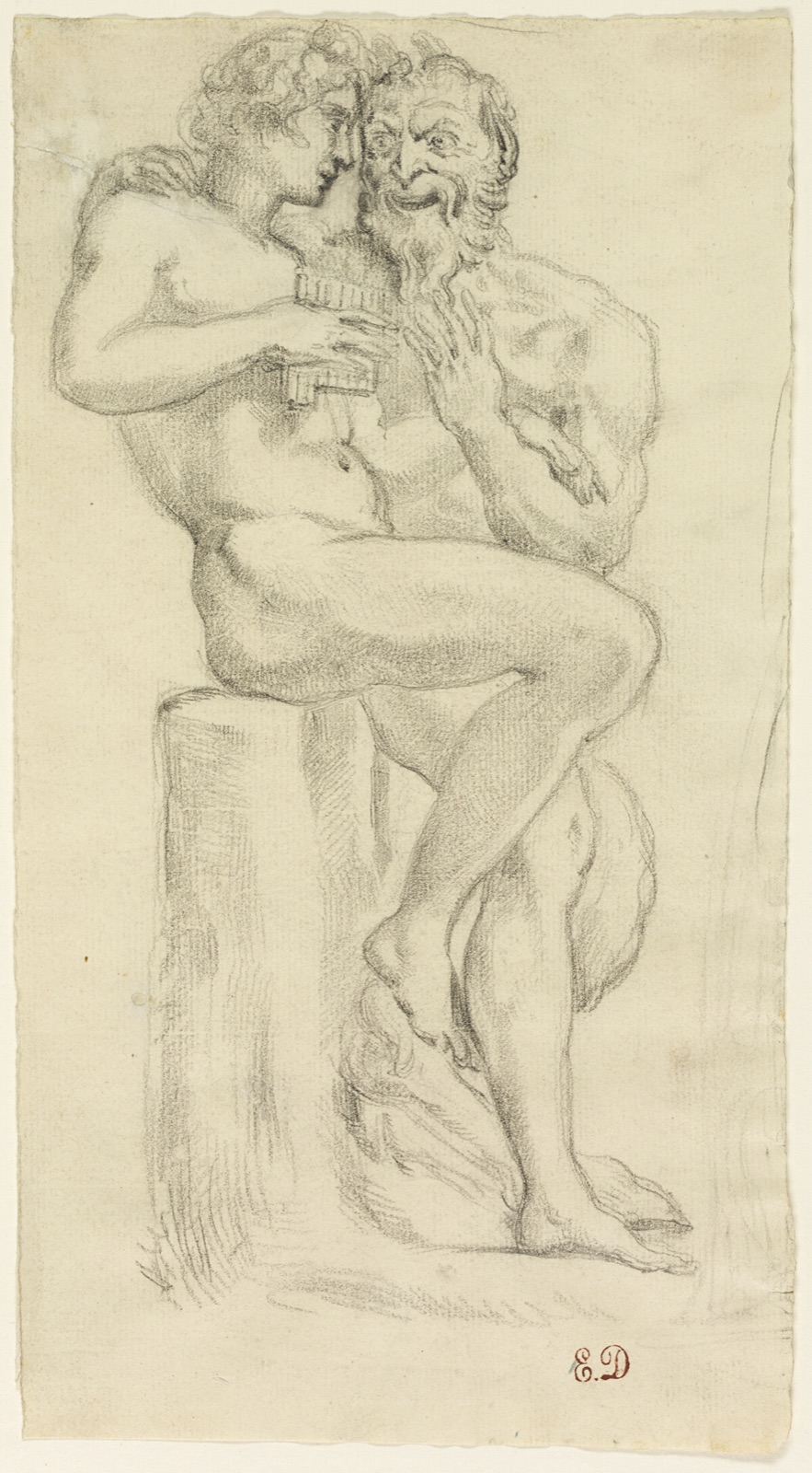 Study of a Nude Figure and a Faun — Attributed to Pierre Andrieu