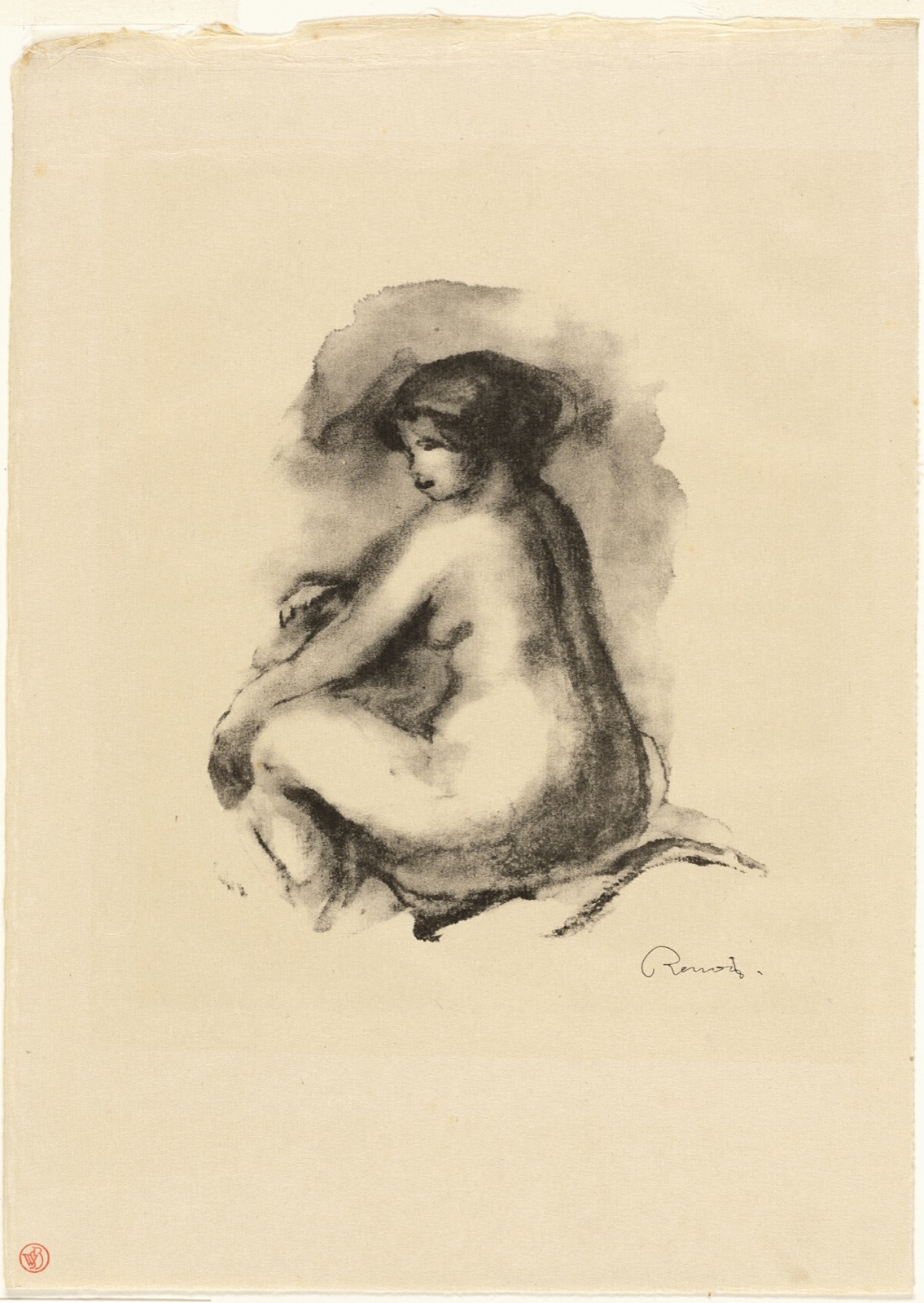 Study of Seated Nude Woman — Pierre Auguste Renoir