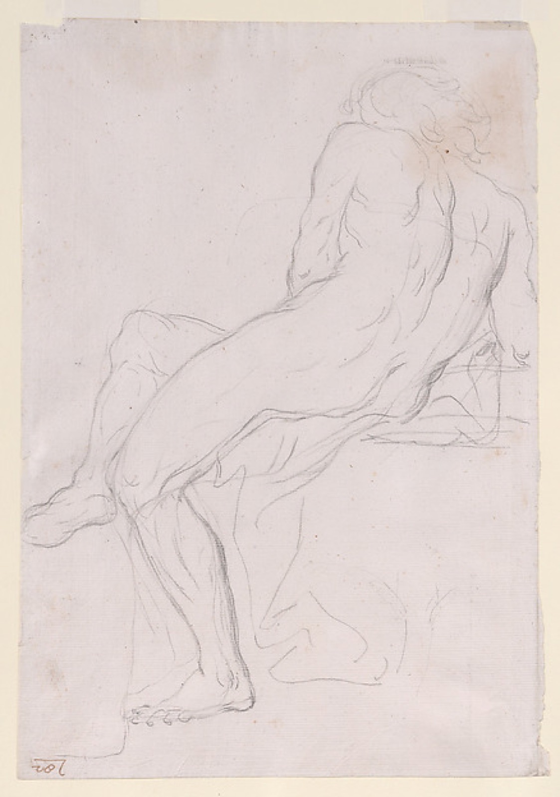 Academy Sketch of a Seated Male Figure. — Giacomo Zoboli