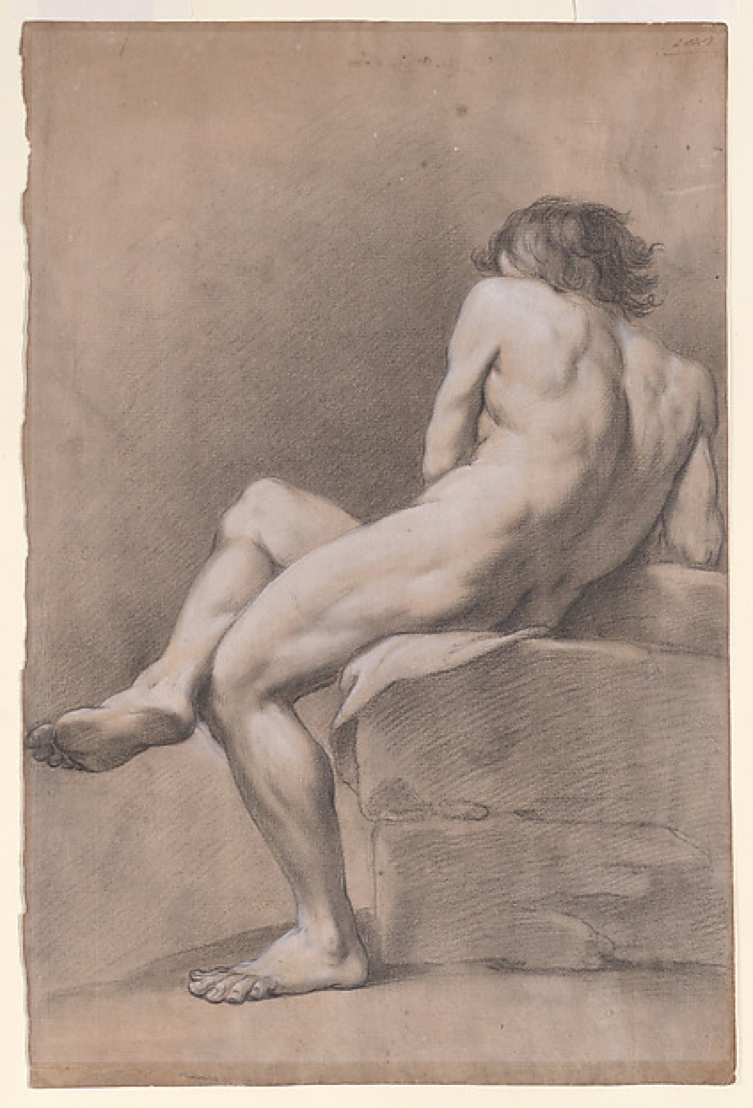 Finished Academy Study of a Seated Male Figure — Giacomo Zoboli