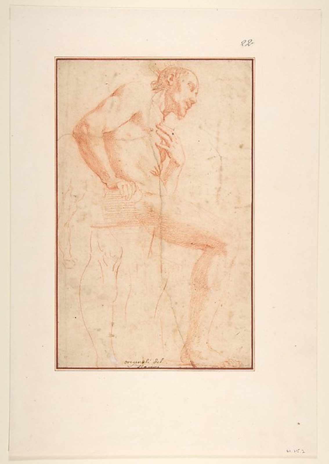 Seated Male Nude Facing Right — Alessandro Tiarini