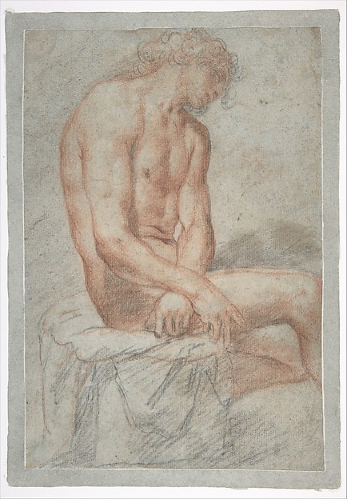 Study of a seated male figure (Ecce Homo?) — Juan Carreño de Miranda
