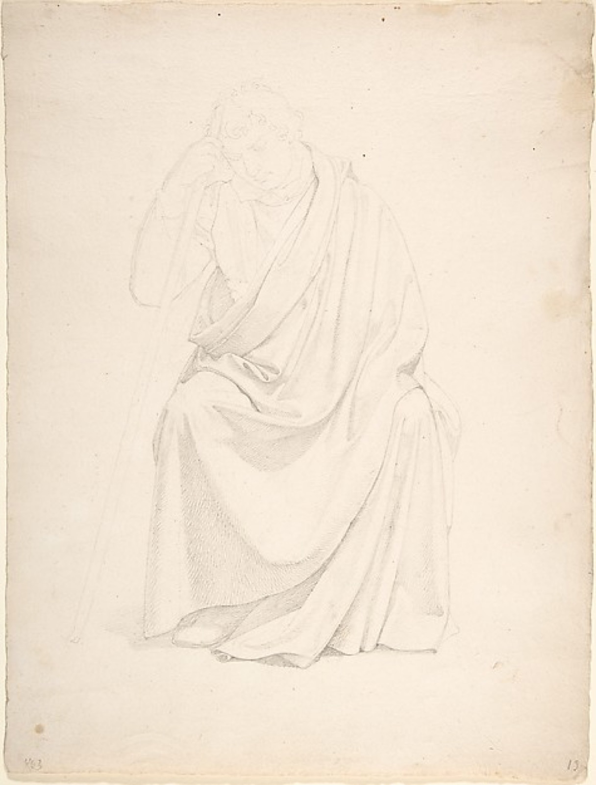 A Drapery Study of a Seated Man — Johann Friedrich Overbeck