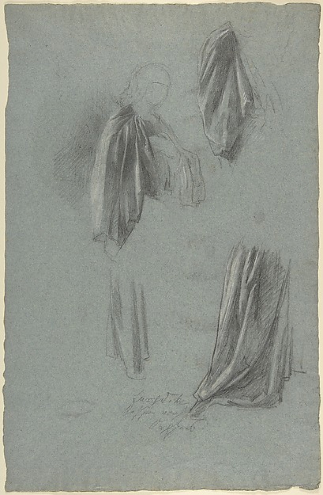 Drapery Studies (recto); Drapery Studies (verso) — Anselm Feuerbach