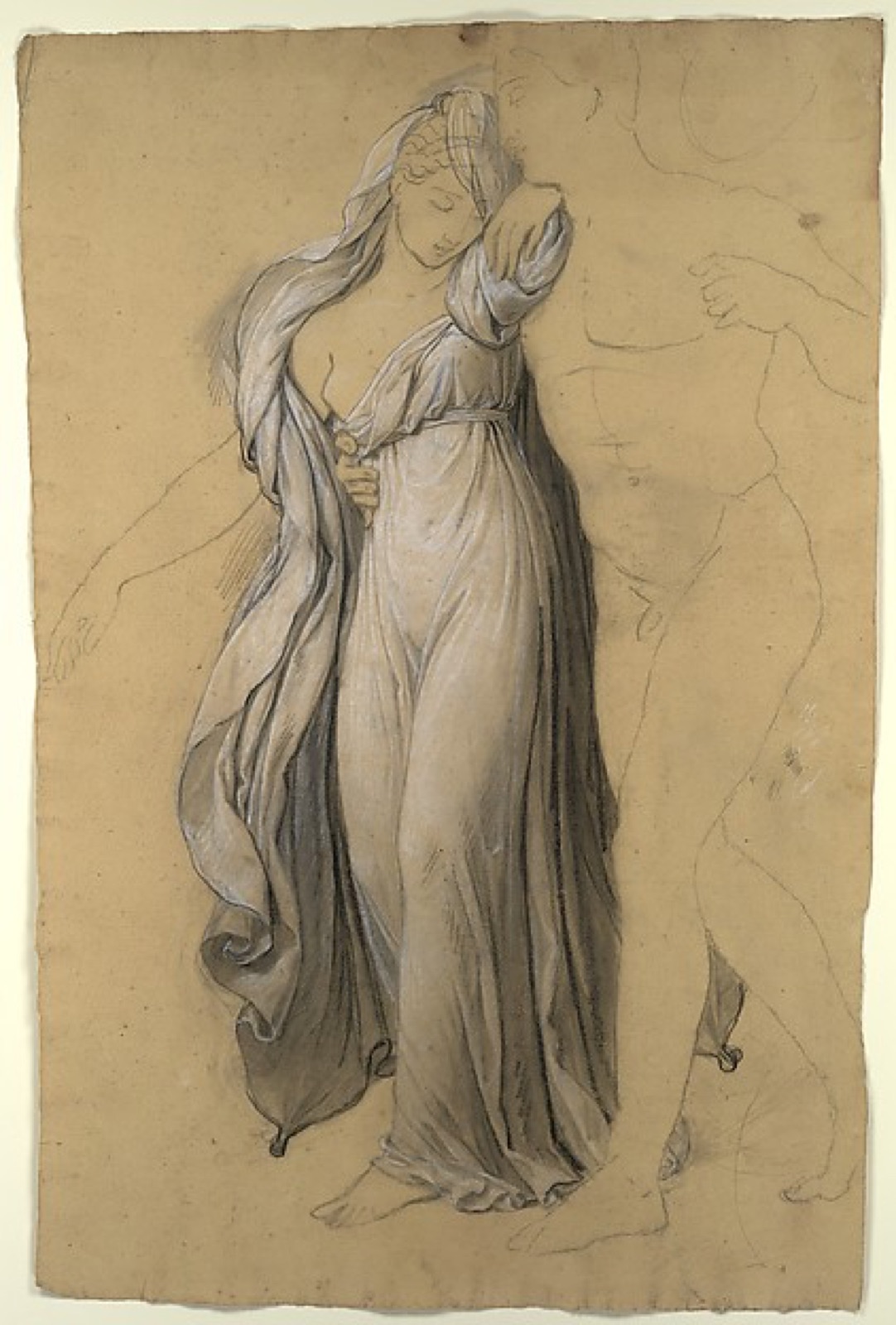 Drapery Study for "Castor and Pollux Freeing Helen" — Joseph-Ferdinand Lancrenon