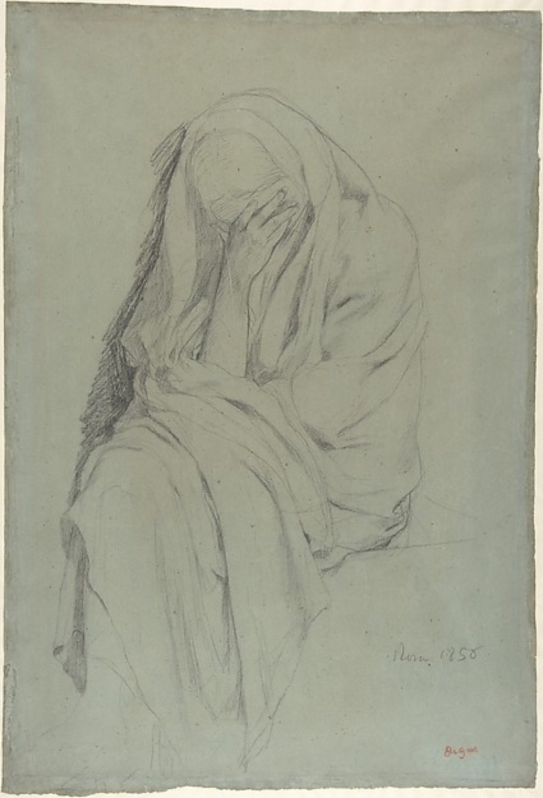 Study for Vieille Italienne (recto); Drapery Study (verso) — Edgar Degas