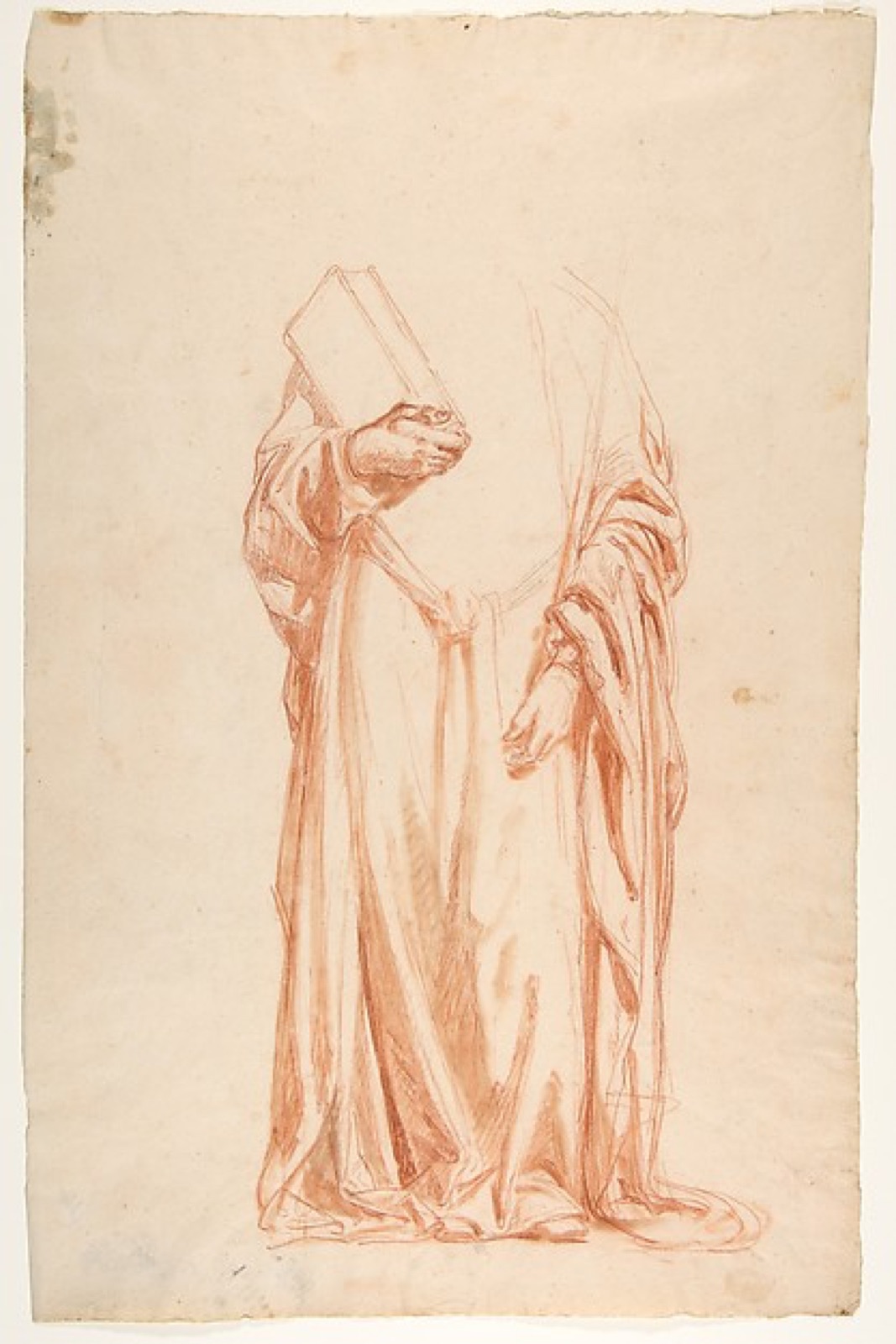 Drapery Study for Sainte-Clotilde (upper register; study for wall paintings in the Chapel of Saint Remi, Sainte-Clotilde, Paris, 1858) — Isidore Pils