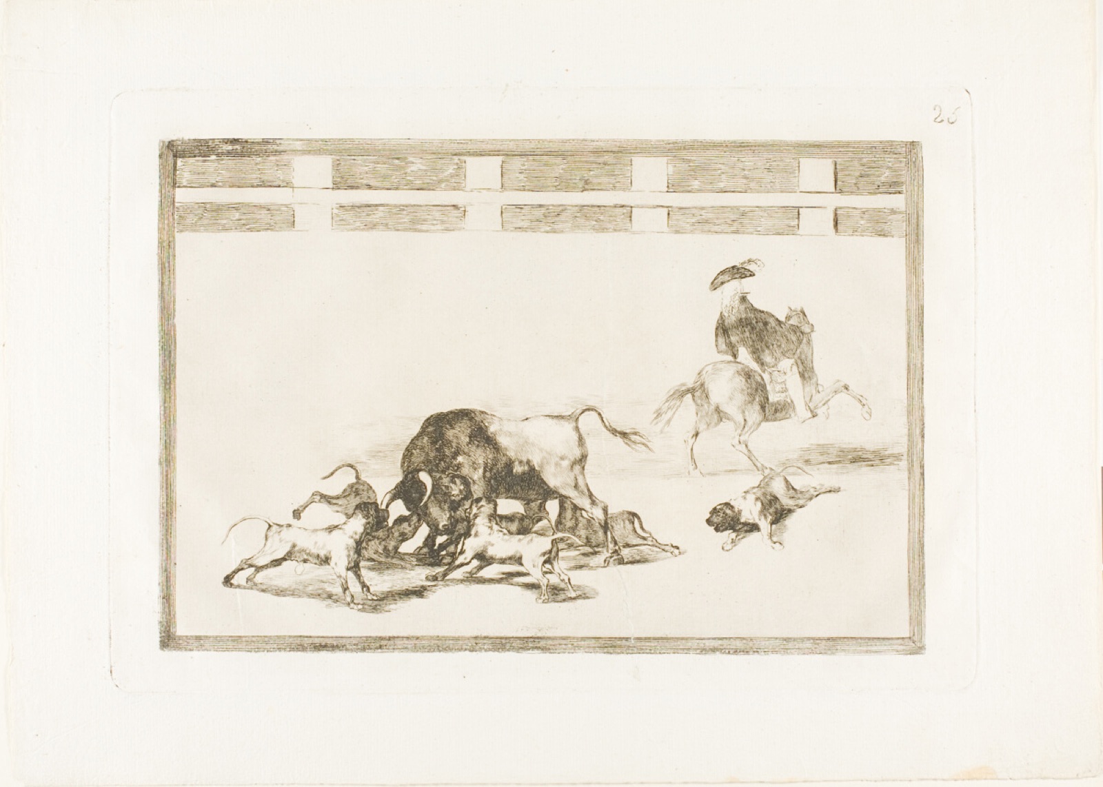 They Loose Dogs on the Bull, plate 25 from The Art of Bullfighting — Francisco José de Goya y Lucientes