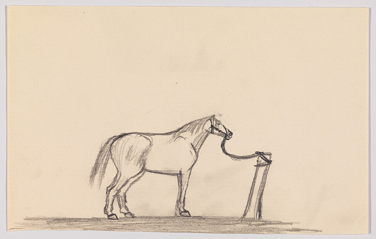(Study of a Horse Tied to a Post) by Edward Hopper — Edward Hopper