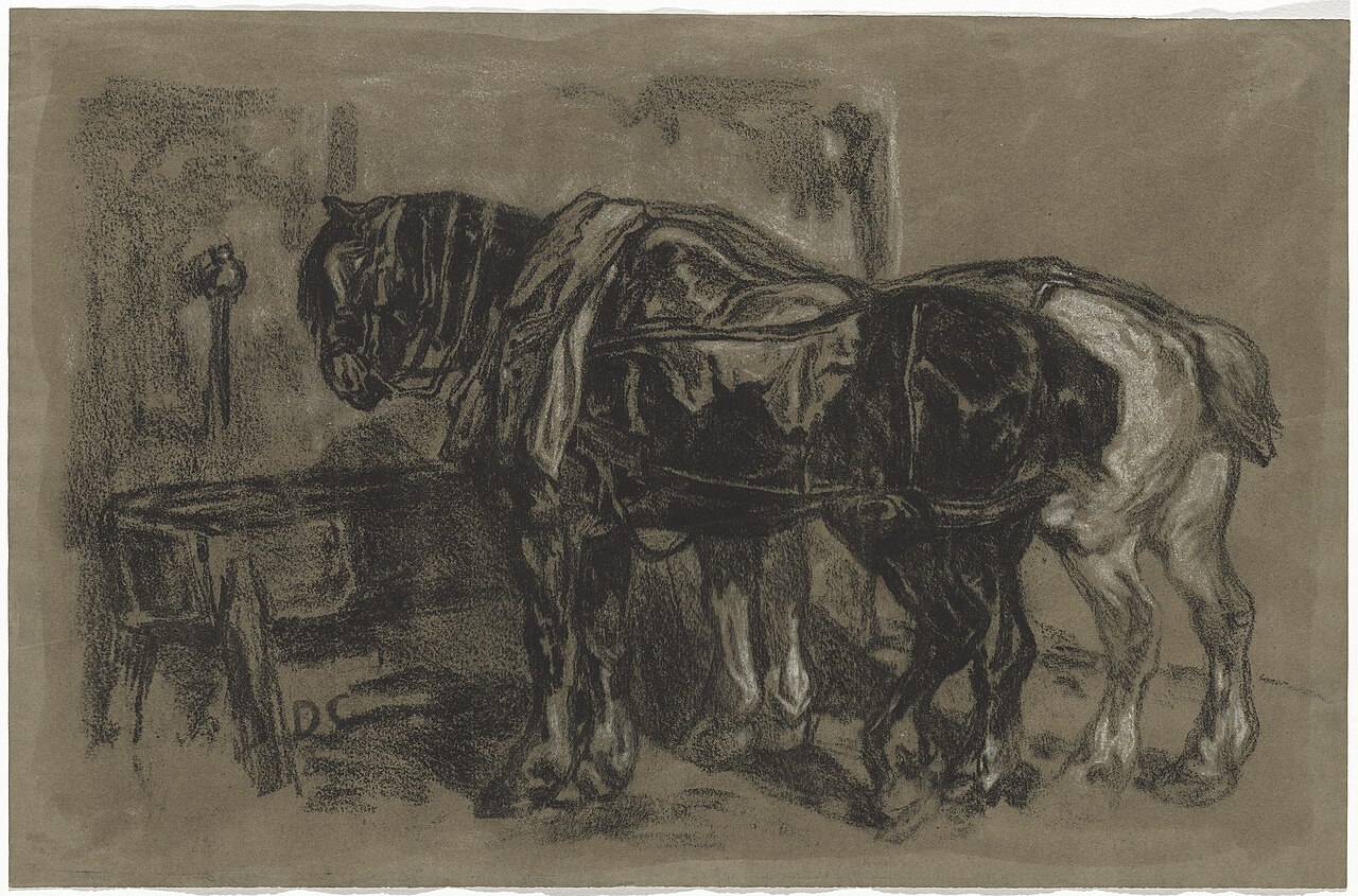 Alexandre-Gabriel Decamps, Two Draft Horses, 1830, NGA 143786 — Alexandre-Gabriel Decamps