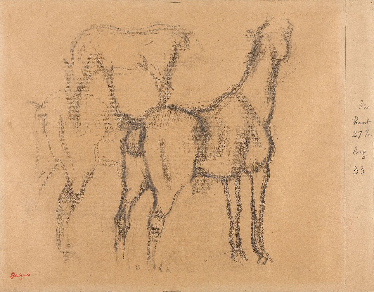 Degas - Studies of horses, NG.K&H.B.15570 — Edgar Degas