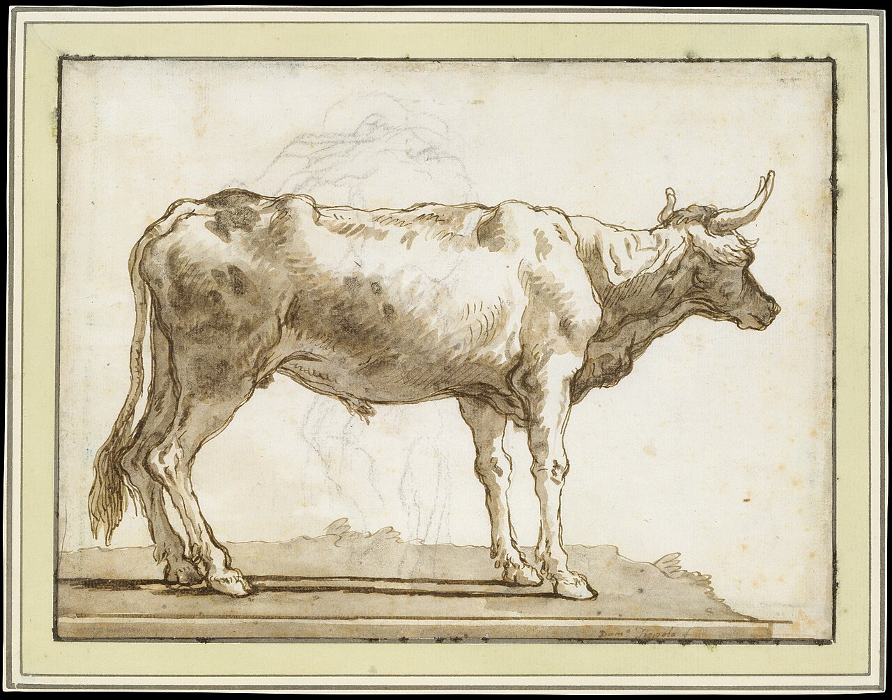 A Bullock Standing to the Right (on a Base) MET DT3237 — Giovanni Domenico Tiepolo