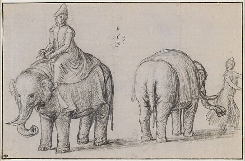 Bernaert de Rijckere - Two Studies of Elephants with their Keepers — Bernaert de Rijckere