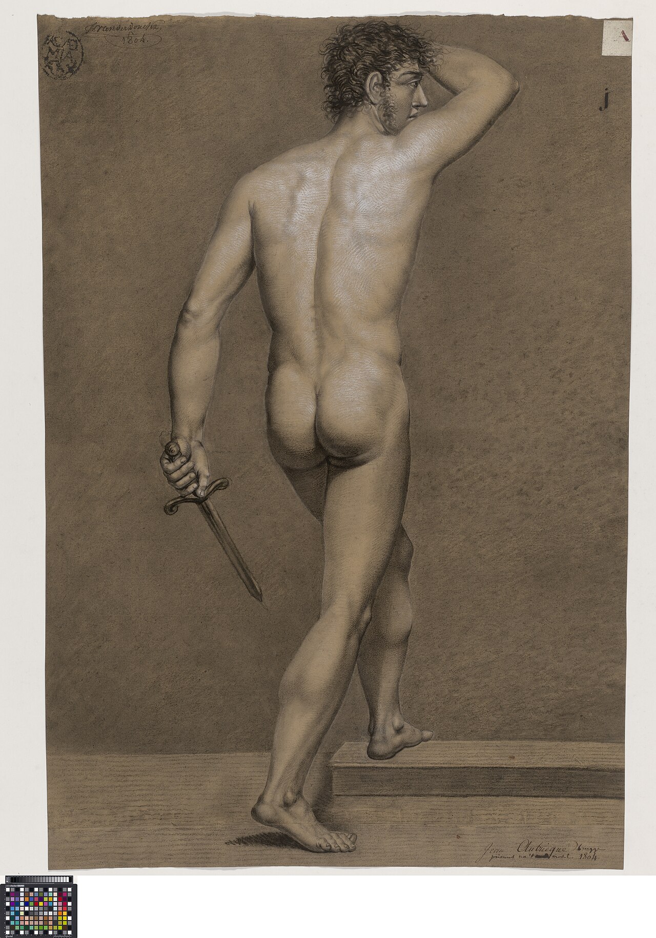 Academische studie, van op de rug gezien., 1804, Jean-Baptiste Joseph Autrique, Musea Brugge, 0014.GRO0079.II — Jean-Baptiste Autrique