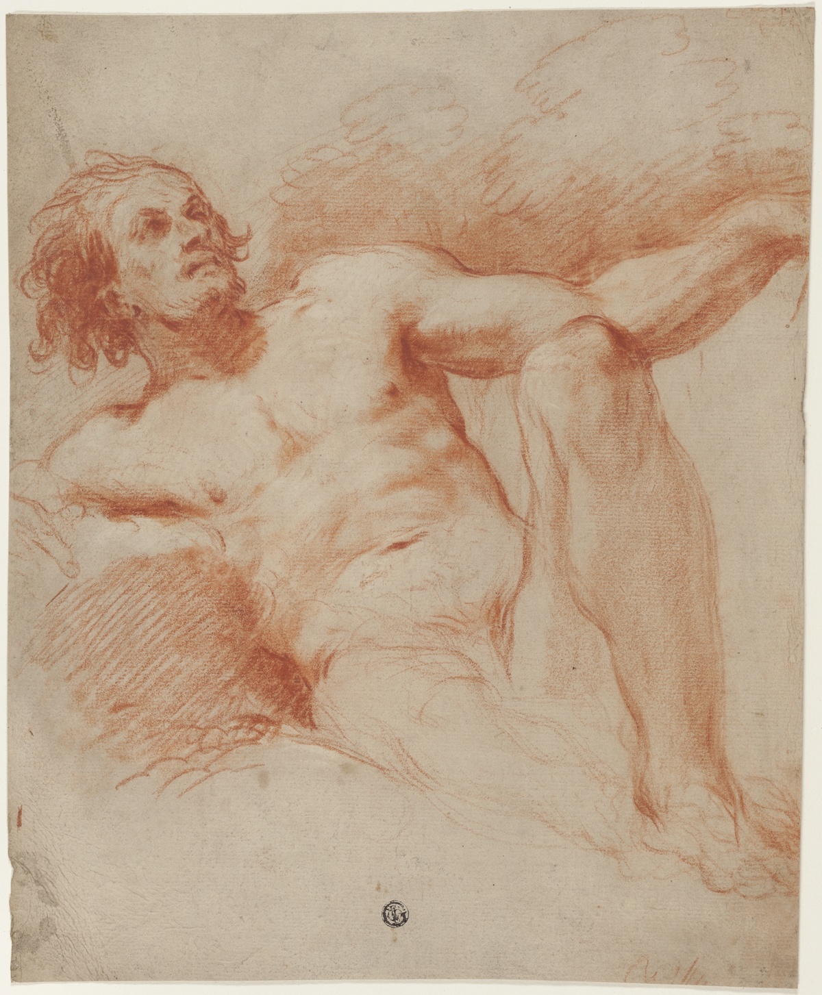 Seated Male Nude — François Le Moyne