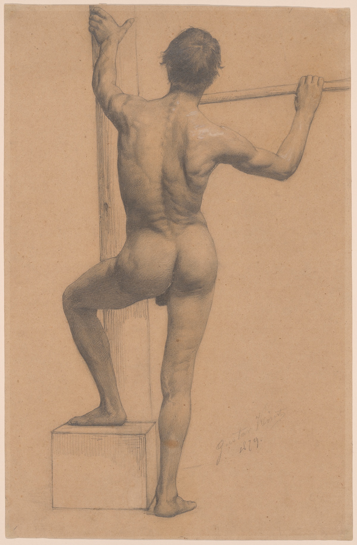 Male Nude with Left Foot on a Pedestal — Gustav Klimt