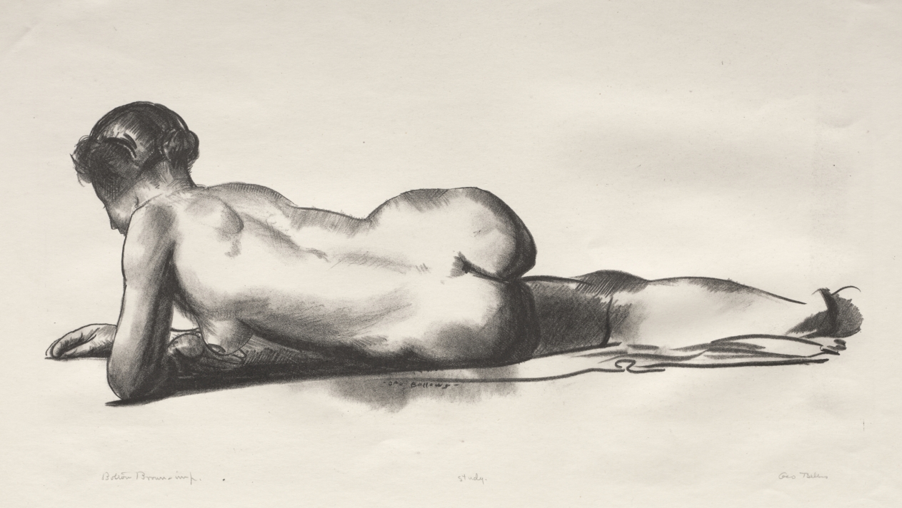Nude Study, Woman Lying Prone — George Bellows