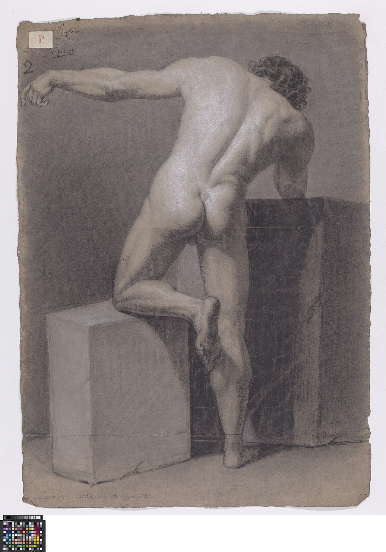 Academische studie, van op de rug gezien, 1793, Lodewijk Gerbo, Musea Brugge, 0016.GRO0103.II — Lodewijk Gerbo