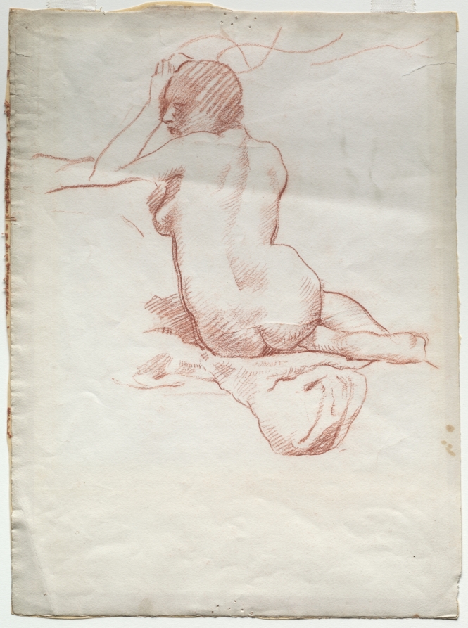 Seated Female Nude from the Rear — Artiste inconnu