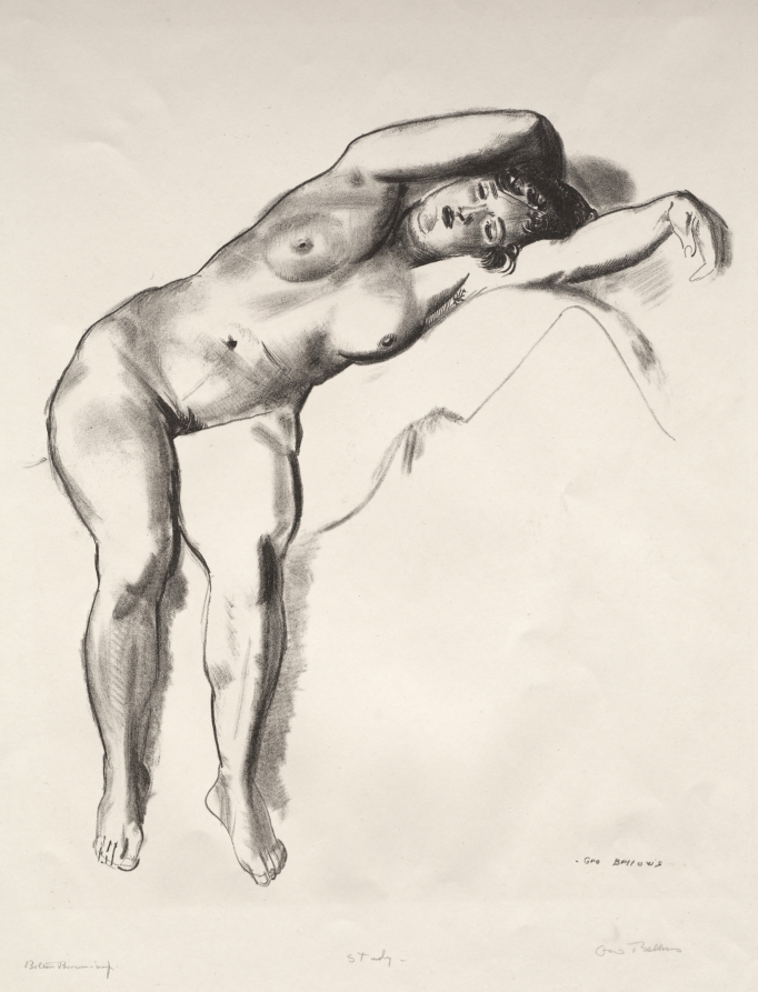 Nude Study, Woman Stretched on Bed — George Bellows
