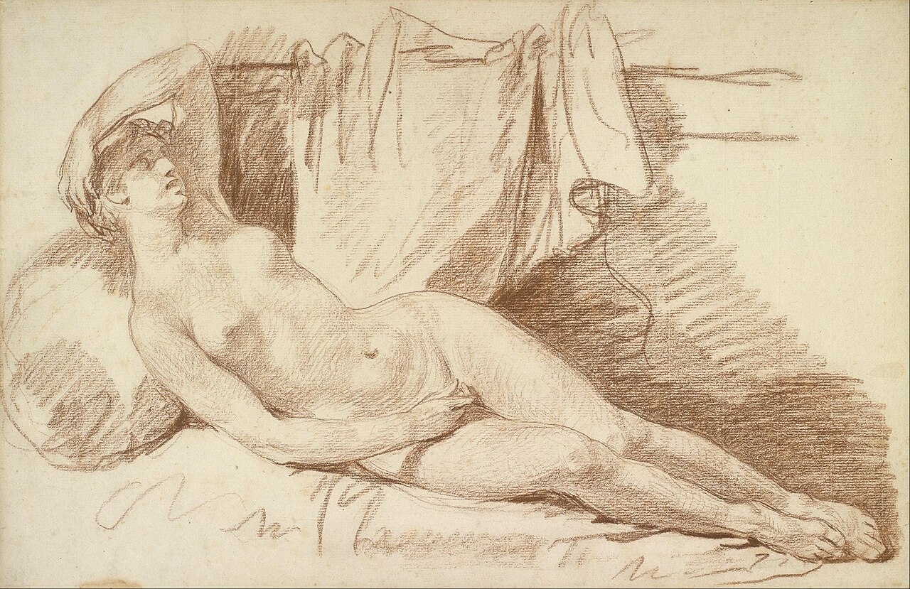 Jean-Baptiste Greuze - Reclining Female Nude- Study for "Aegina visited by Jupiter" - Google Art Project — Jean-Baptiste Greuze