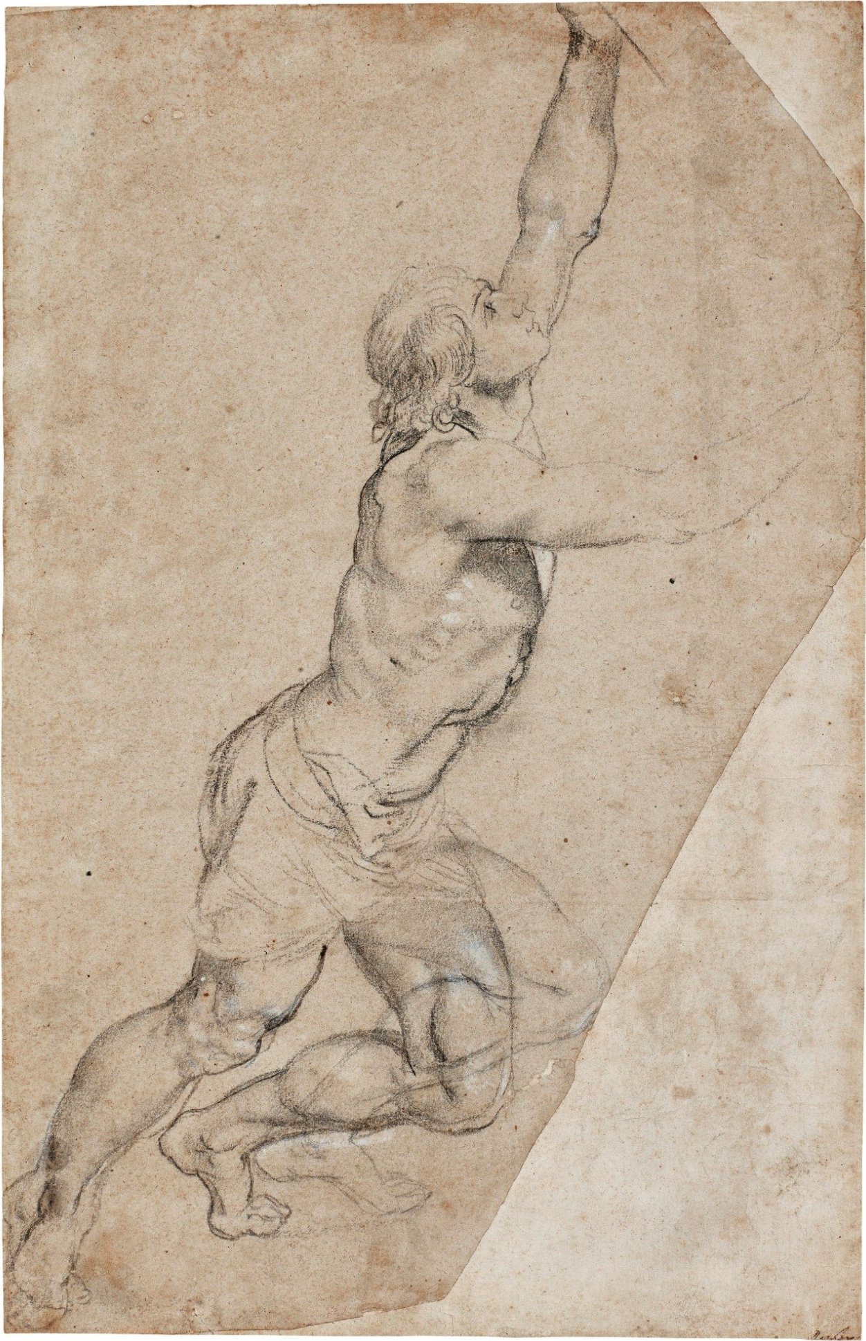 Nude Study of a Young Man with Raised Arms by Peter Paul Rubens — Peter Paul Rubens