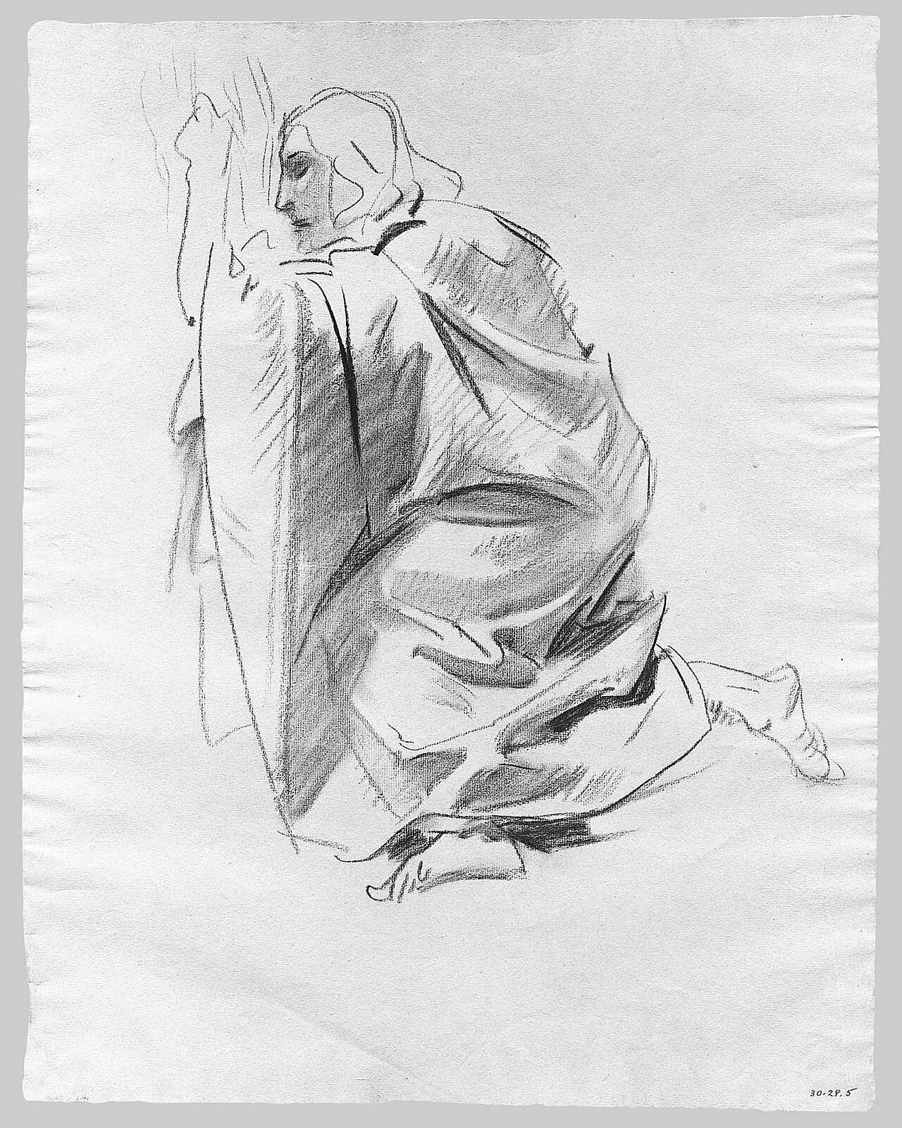 Kneeling Figure, Possible Study for "The Crucifixion" MET 30.28.5 — John Singer Sargent