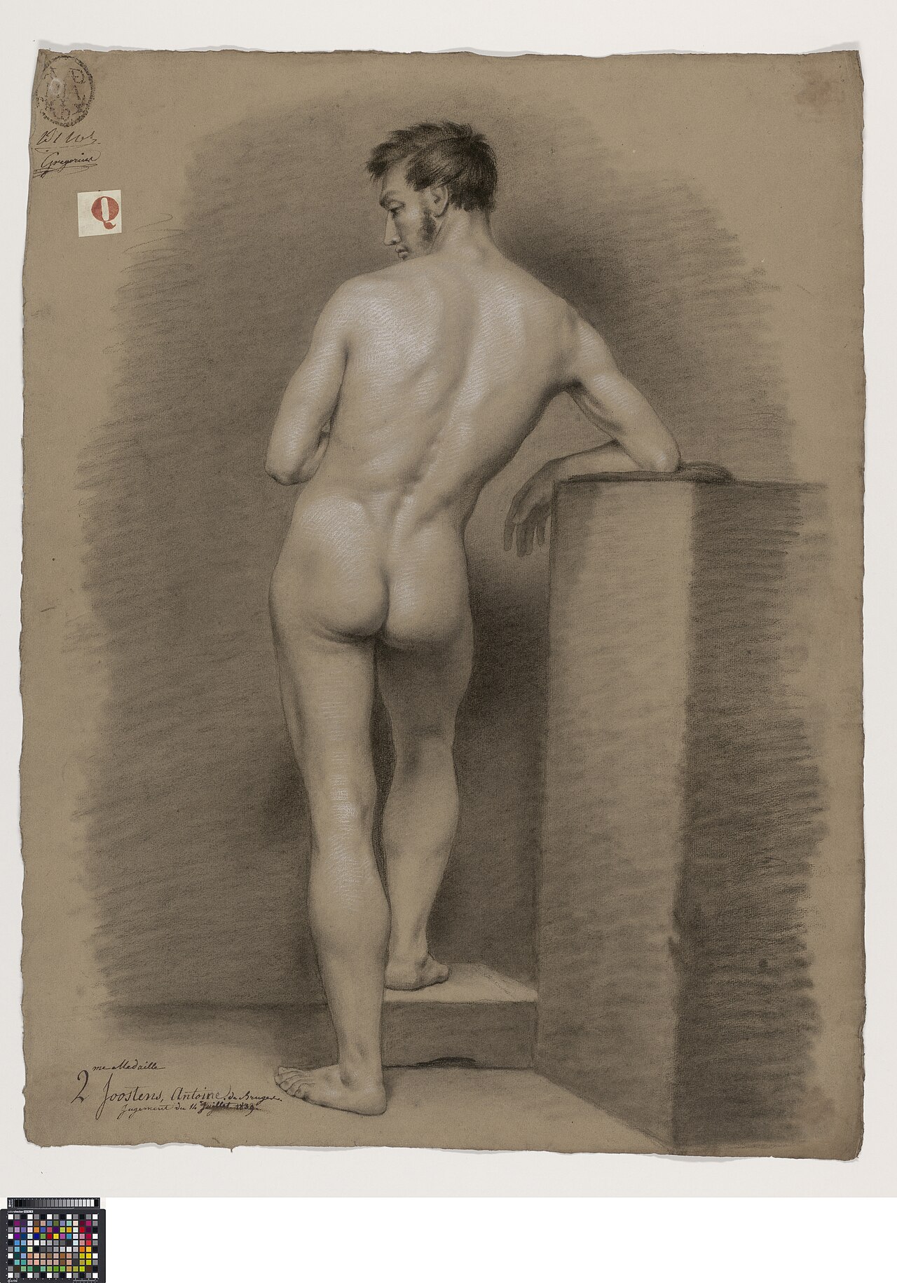 Academische studie, van op de rug gezien, 1839, Antoon L. Joostens, Musea Brugge, 0016.GRO0226.II — Antoon Joostens