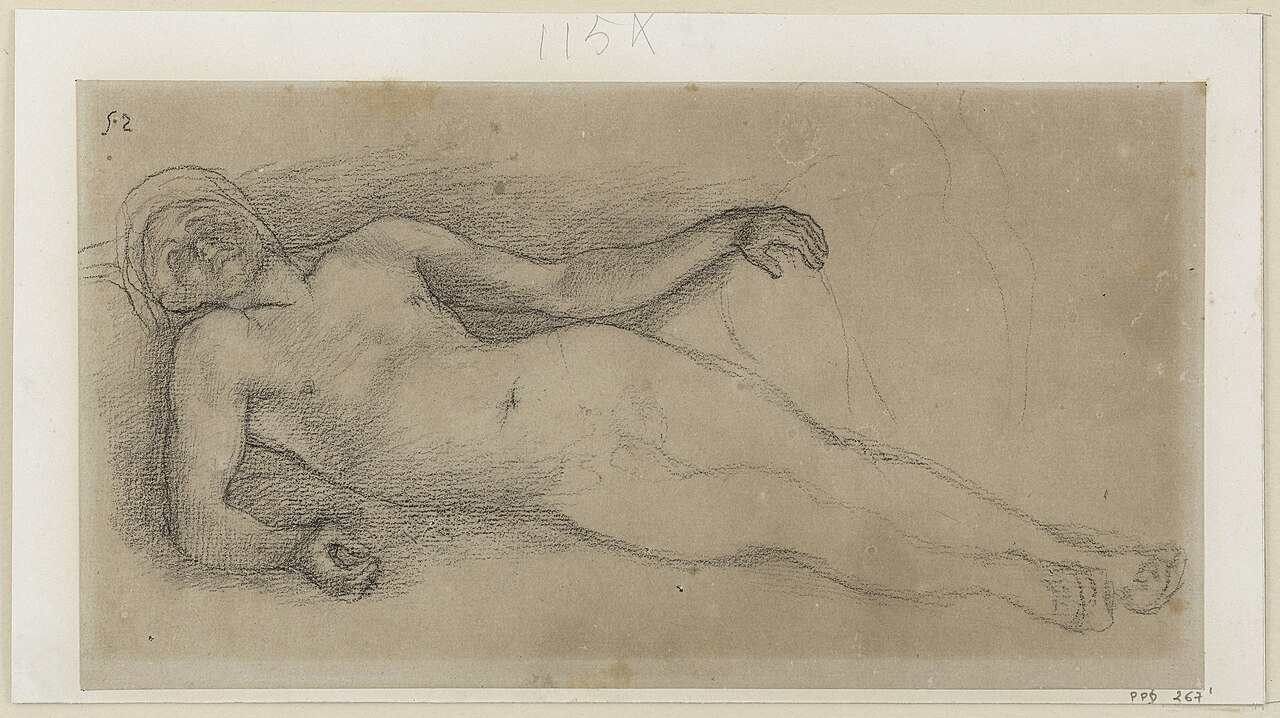 Etude pour Les Bûcherons Homme nu allongé (MCB 69), PPD267(1) — Pierre-Cécile Puvis de Chavannes
