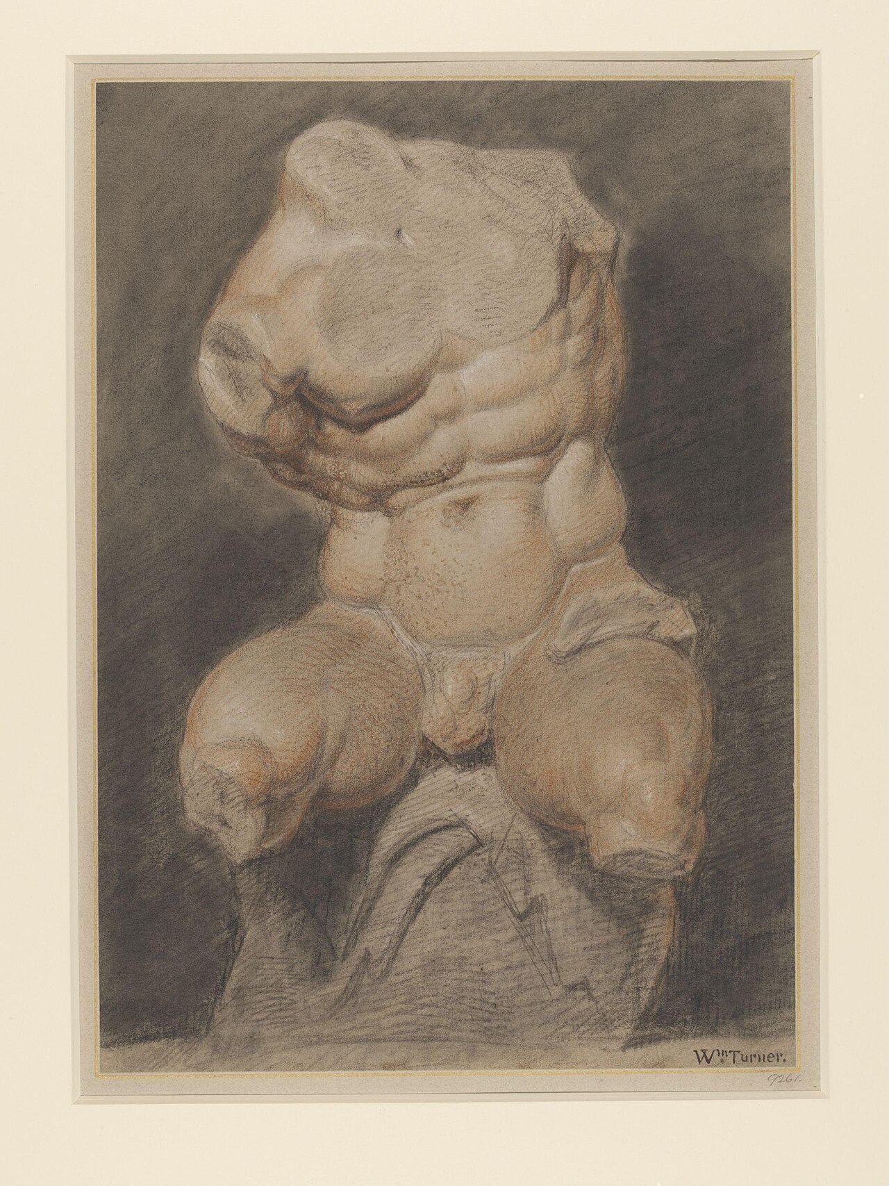 Joseph Mallord William Turner - Study of the Belvedere Torso, c1789-1793 - Victoria and Albert Museum, London — J. M. W. Turner