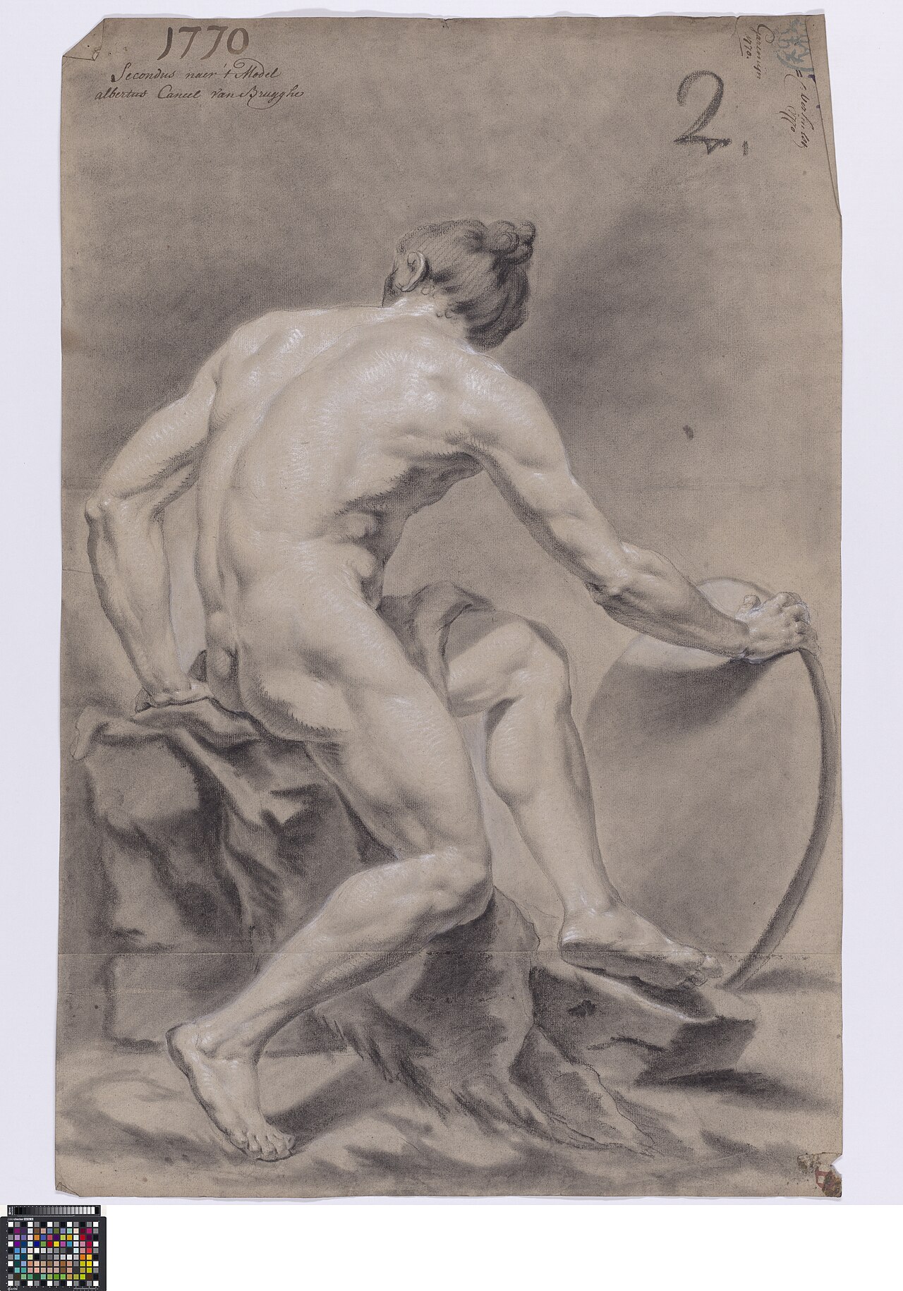 Academische studie, van op de rug gezien, 1770, Albertus Caneel, Musea Brugge, 0016.GRO0033.II — Albertus Caneel