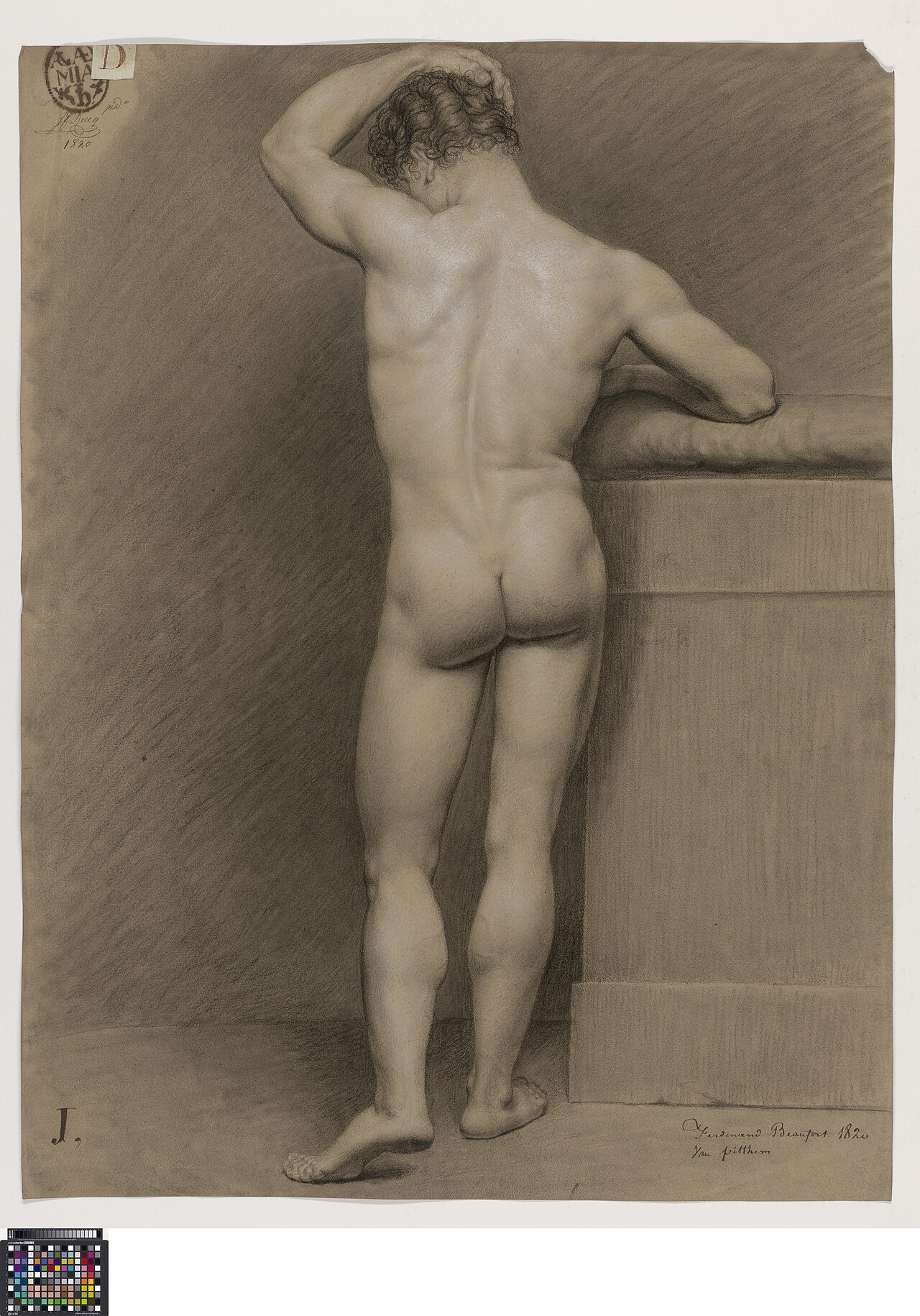 Academische studie, van op de rug gezien, 1820, Fernand Beaufort, Musea Brugge, 0016.GRO0170.II — Fernand Beaufort