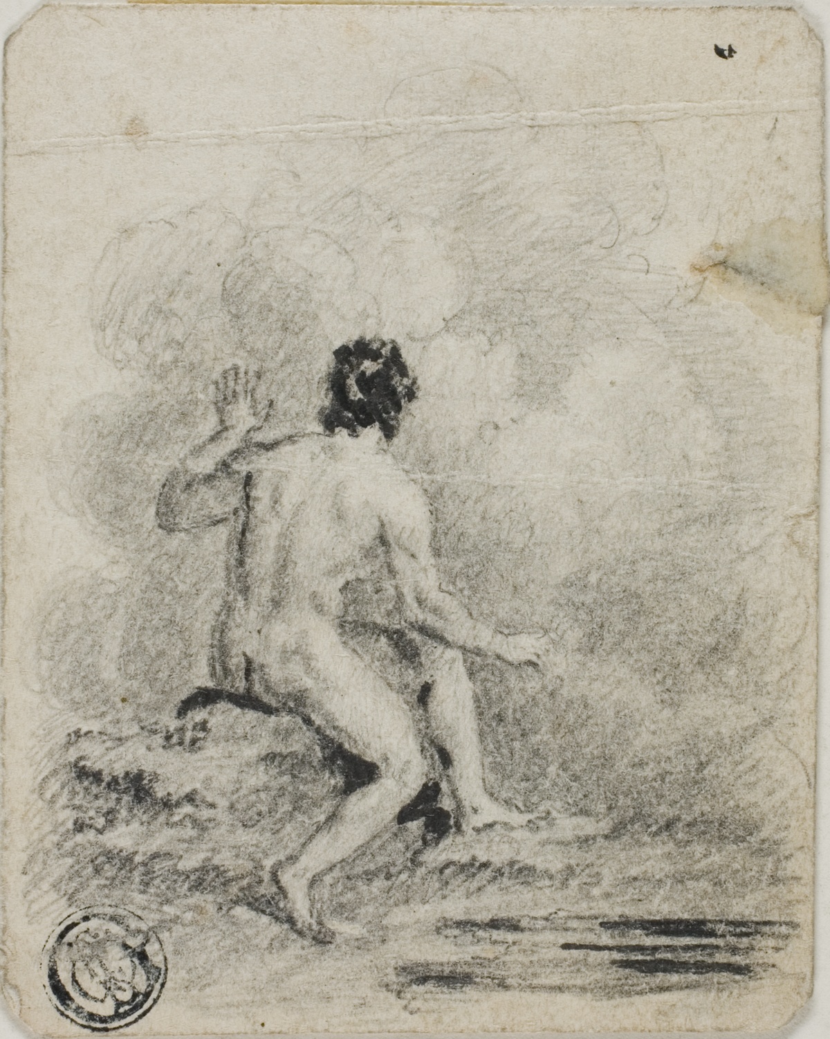 Seated Male Nude — Unbekannter Künstler