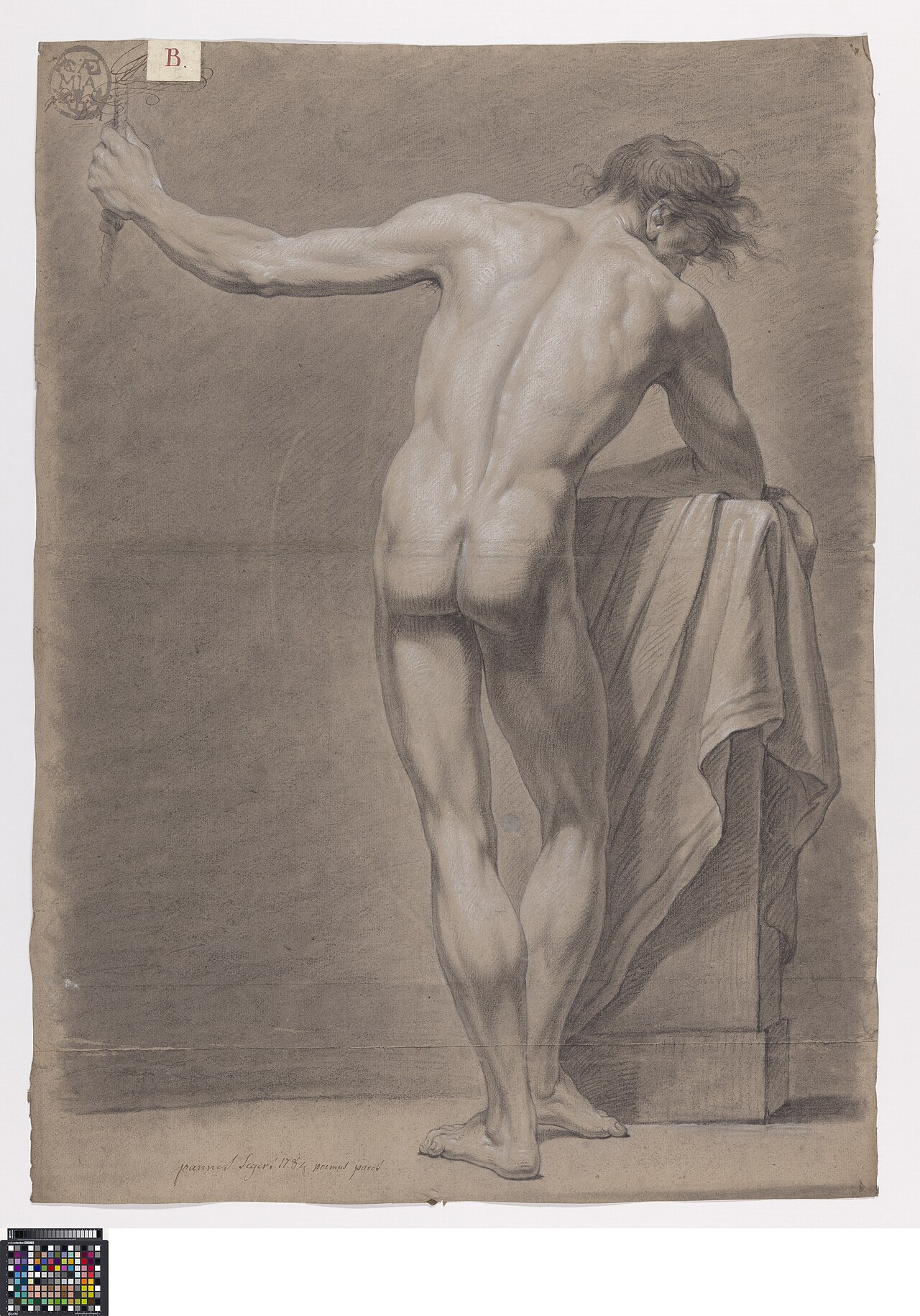 Academische studie, van op de rug gezien, 1784, Joannes Zegers, Musea Brugge, 0016.GRO0076.II — Joannes Zegers