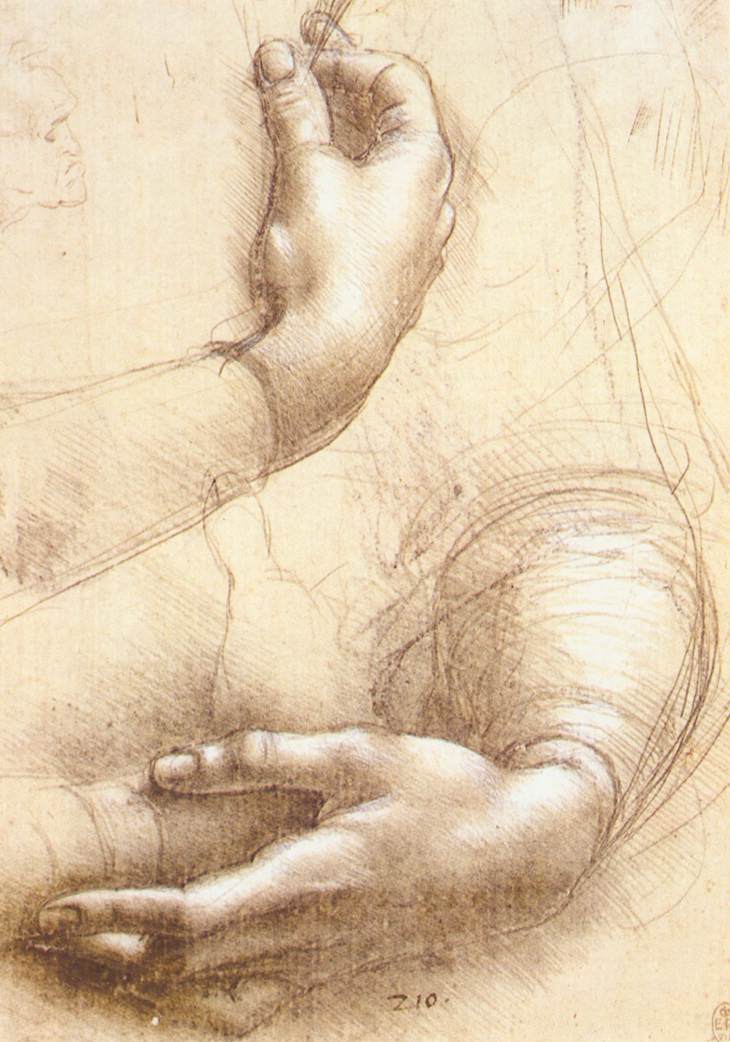 Leonardo da Vinci - Study of hands - WGA12812 — Leonardo da Vinci