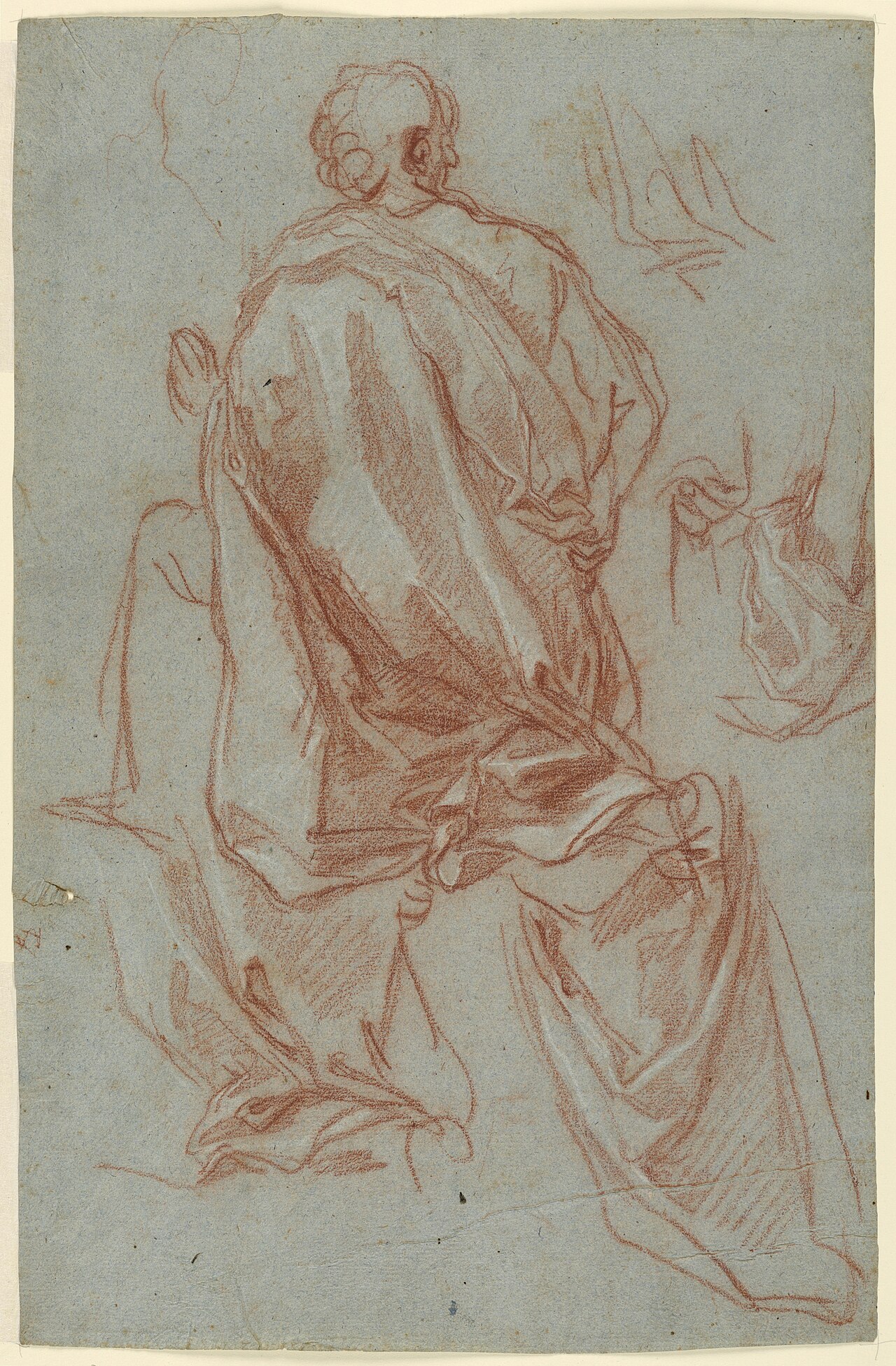 Drawing, Studies of a Kneeling Figure, 1775–1800 (CH 18121443) — Artiste inconnu