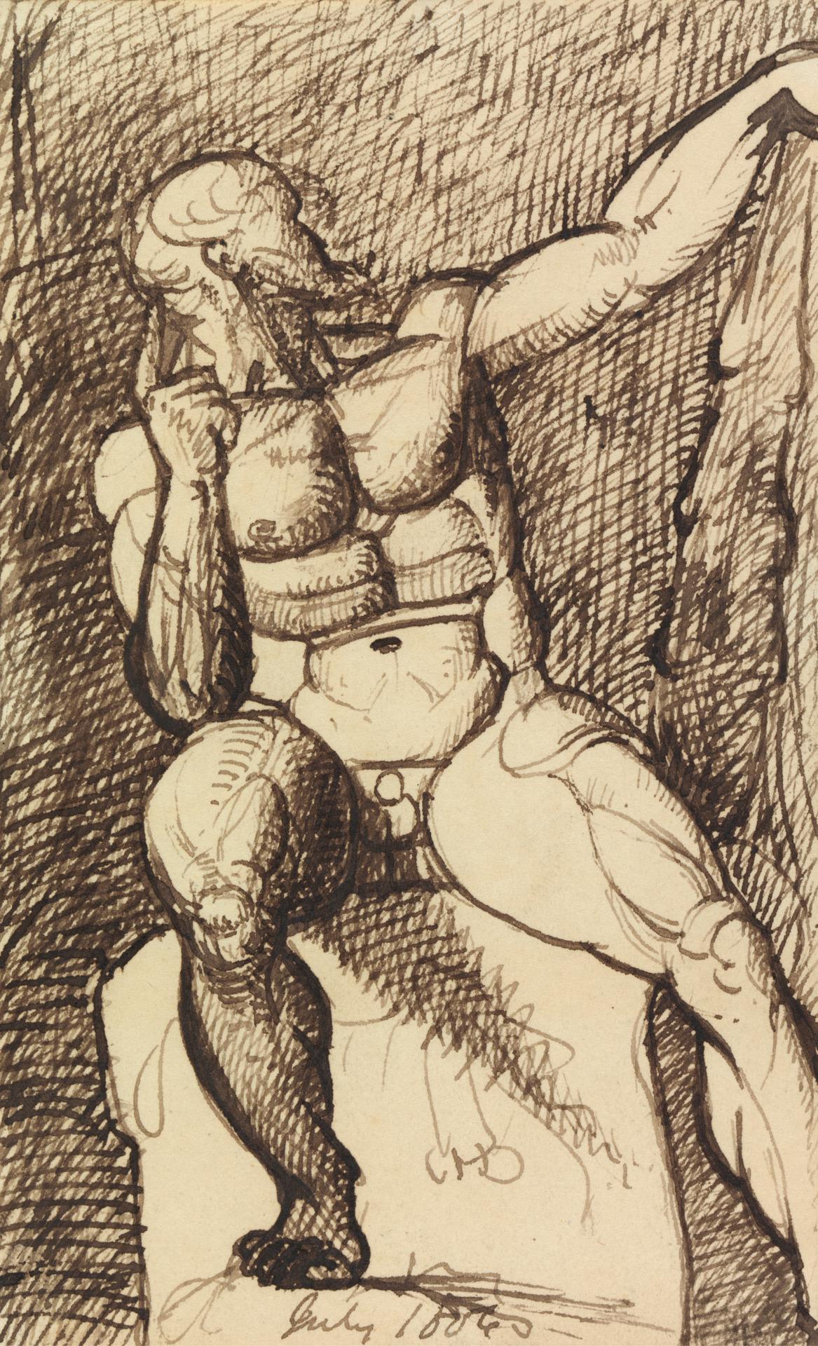 Benjamin Robert Haydon - Study of a Seated Male Nude - B1977.14.2574 - Yale Center for British Art — Benjamin Haydon