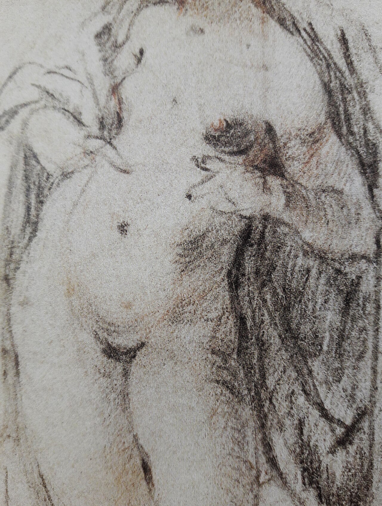 Spranger Study of a female nude (detail) 02 — Bartholomeus Spranger / Formerly attributed to Hendrik Goltzius