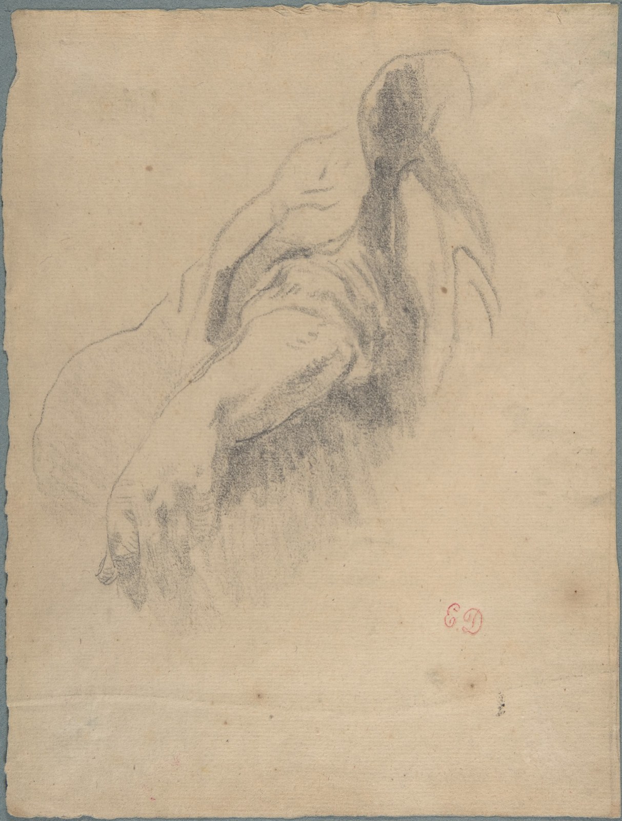Study of a Left Arm and Hand — Eugène Delacroix