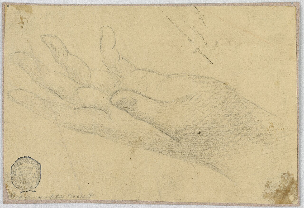 Drawing, Study- A left hand, 1750–1800 (CH 18118639) — Unbekannter Künstler